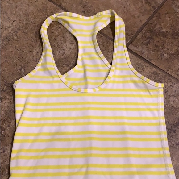 Lululemon yellow & white striped racer back - Picture 4 of 4